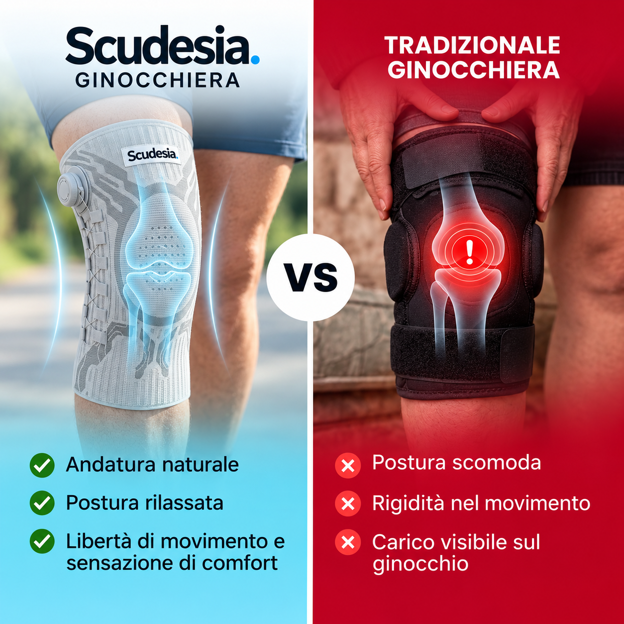 Ginocchiera Ortopedica a Compressione Regolabile