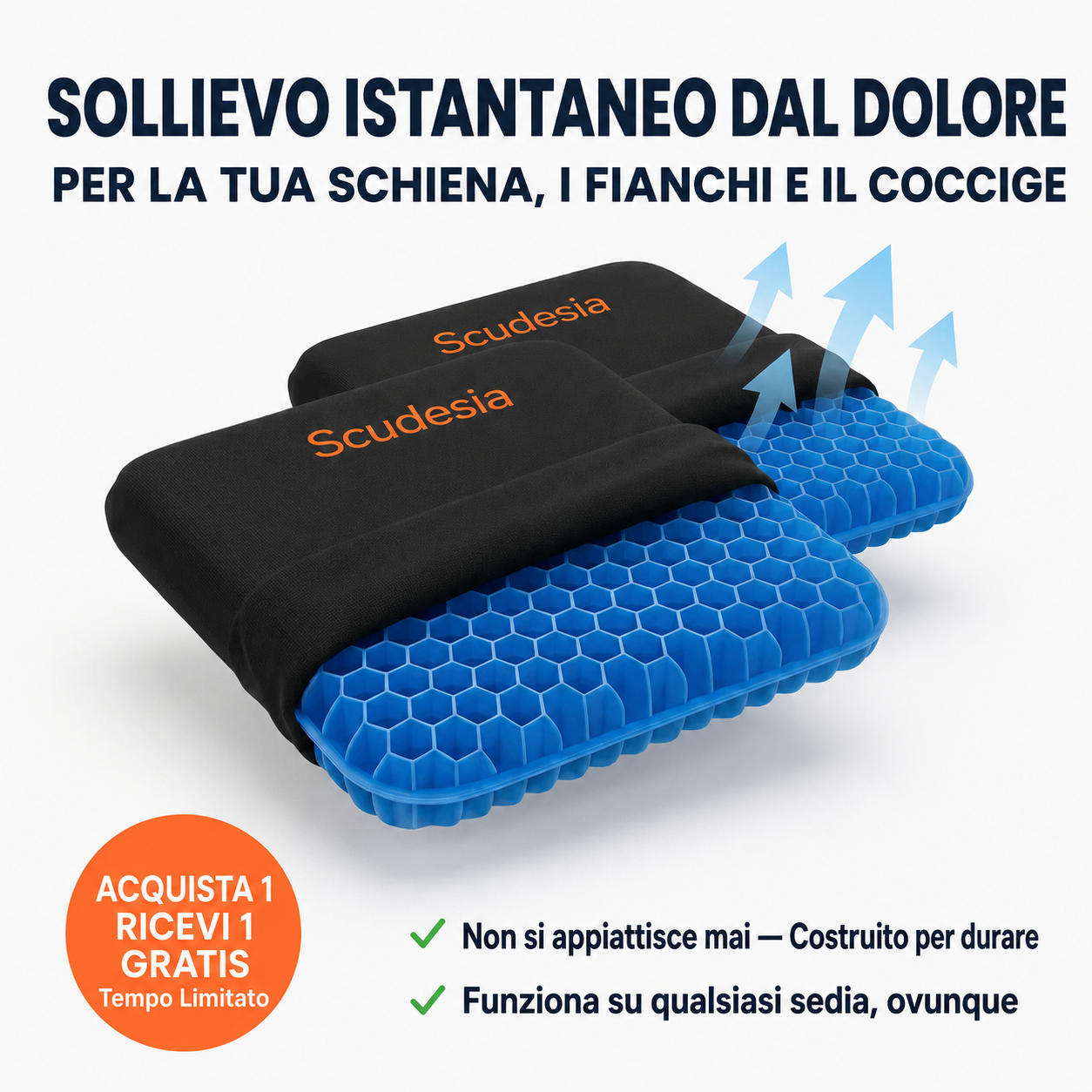 Cuscino da seduta 100% in gel