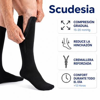 Medias de compresión con cremallera