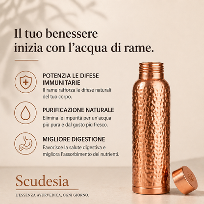 Borraccia in rame – Scudesia™ | L’acqua purificata naturalmente, senza plastica