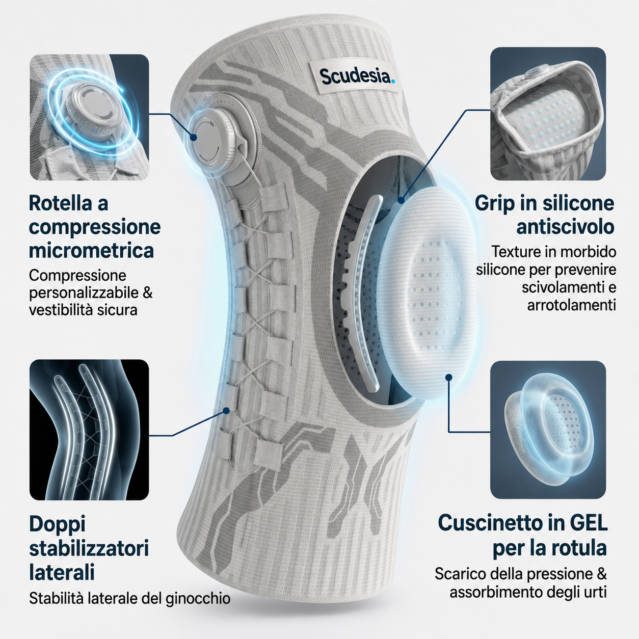 Ginocchiera Ortopedica a Compressione Regolabile