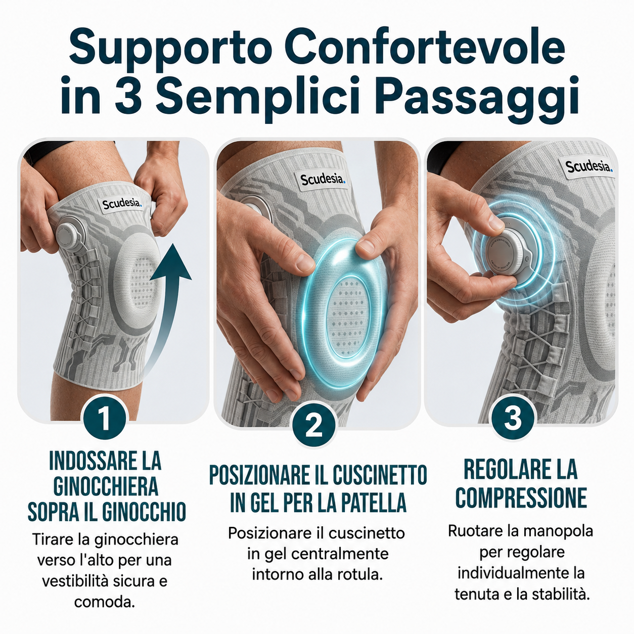 Ginocchiera Ortopedica a Compressione Regolabile
