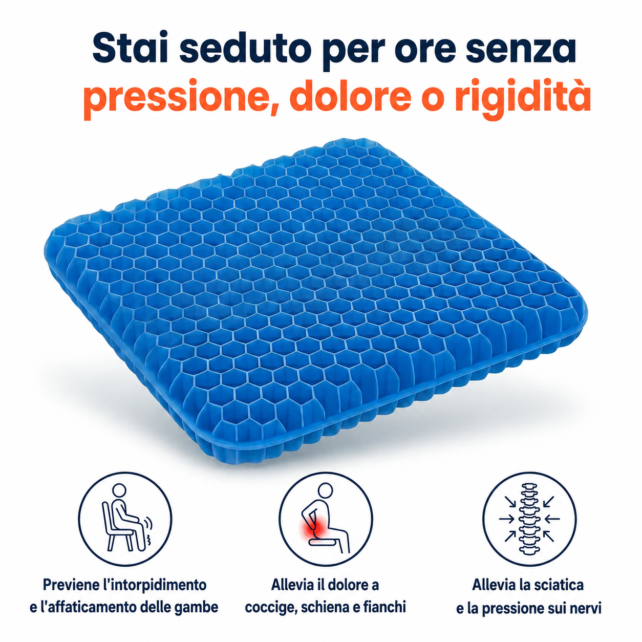 Cuscino da seduta 100% in gel